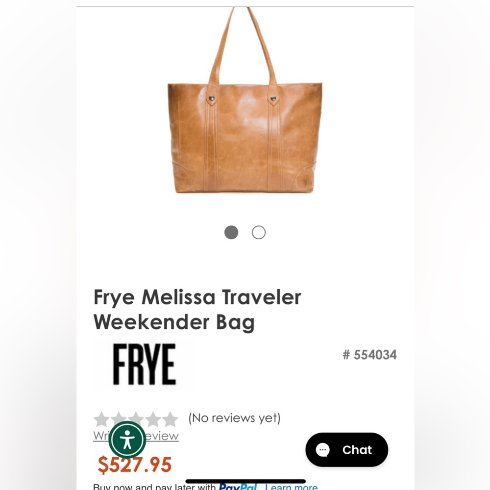 Frye Rich Brown Leather Melissa Traveler Weekend Tote with luggage handle sleeve - Picture 8 of 9